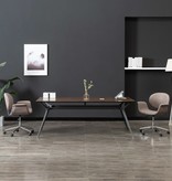 VidaXL Eetkamerstoelen draaibaar 2 st stof taupe