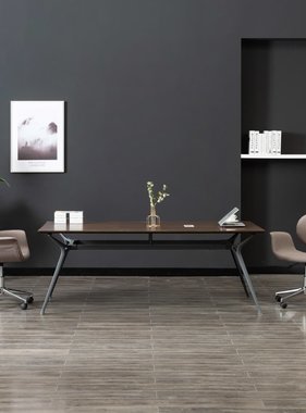 VidaXL Eetkamerstoelen draaibaar 2 st stof taupe