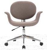 VidaXL Eetkamerstoelen draaibaar 2 st stof taupe