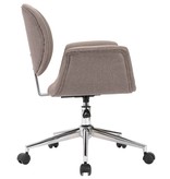 VidaXL Eetkamerstoelen draaibaar 2 st stof taupe