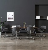 VidaXL Eetkamerstoelen draaibaar 6 st stof grijs