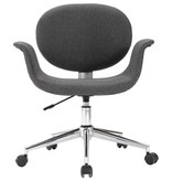 VidaXL Eetkamerstoelen draaibaar 6 st stof grijs