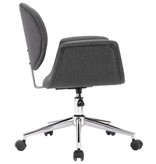 VidaXL Eetkamerstoelen draaibaar 6 st stof grijs