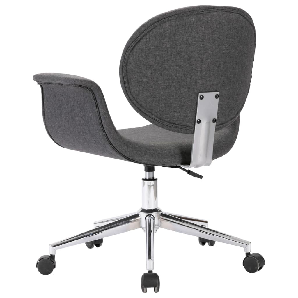 VidaXL Eetkamerstoelen draaibaar 6 st stof grijs