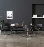 VidaXL Eetkamerstoelen draaibaar 4 st stof grijs