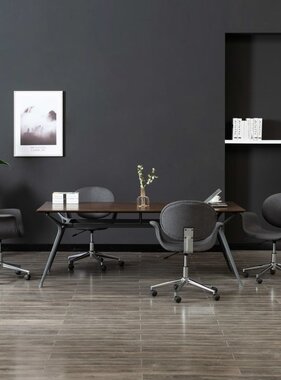 VidaXL Eetkamerstoelen draaibaar 4 st stof grijs