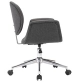 VidaXL Eetkamerstoelen draaibaar 4 st stof grijs