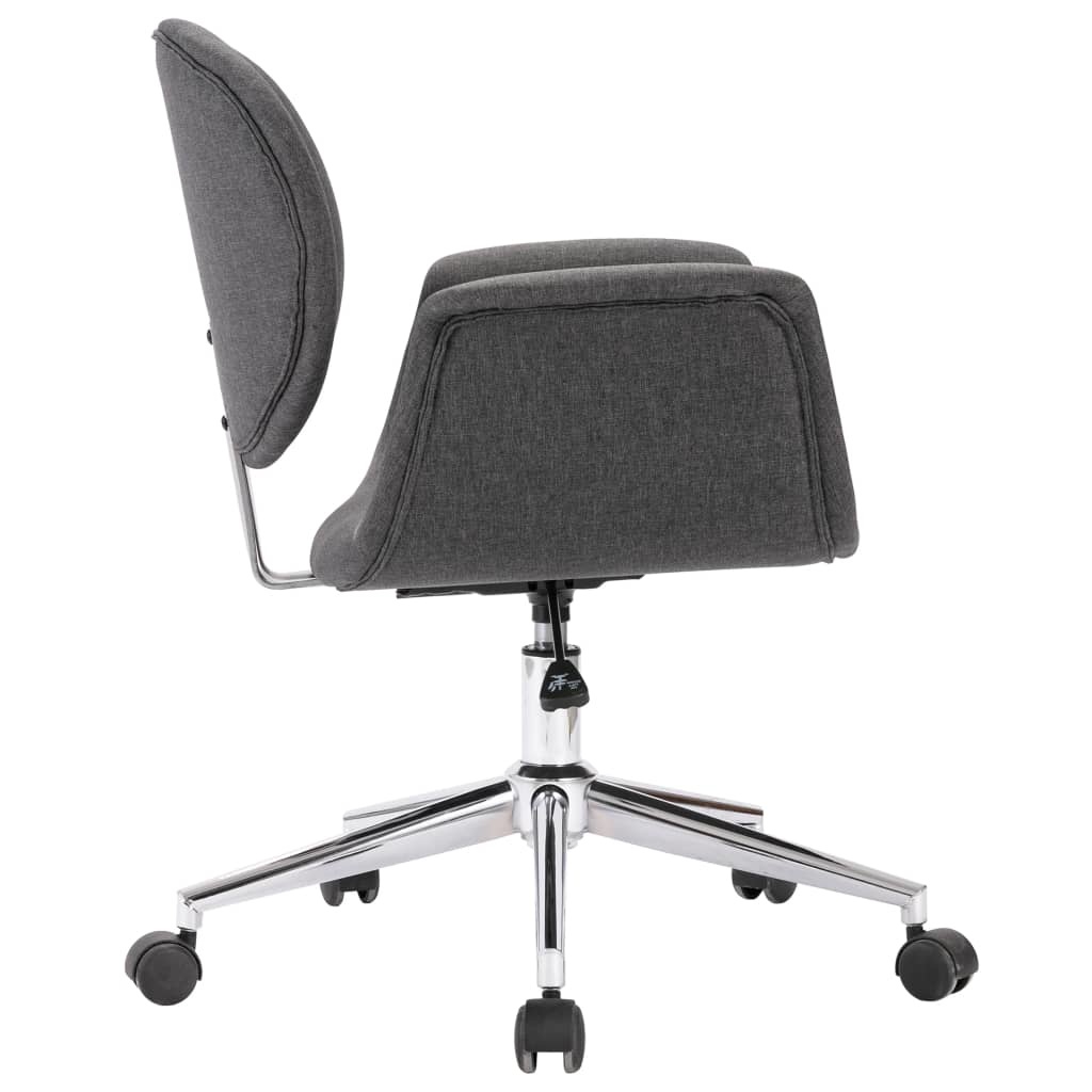 VidaXL Eetkamerstoelen draaibaar 4 st stof grijs
