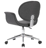 VidaXL Eetkamerstoelen draaibaar 4 st stof grijs