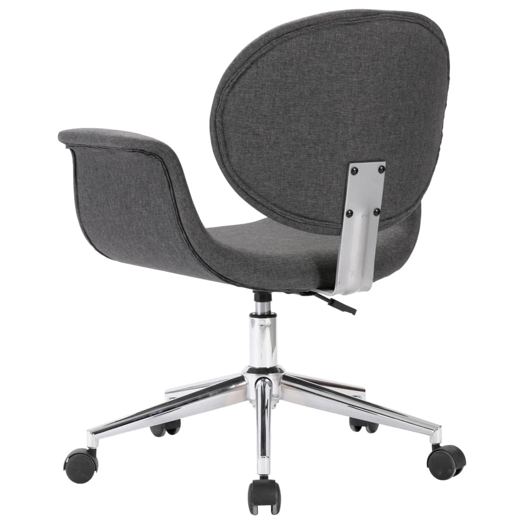 VidaXL Eetkamerstoelen draaibaar 4 st stof grijs