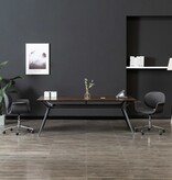 VidaXL Eetkamerstoelen draaibaar 2 st stof grijs