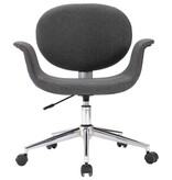 VidaXL Eetkamerstoelen draaibaar 2 st stof grijs