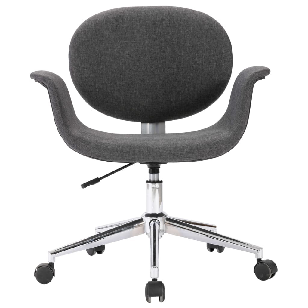 VidaXL Eetkamerstoelen draaibaar 2 st stof grijs