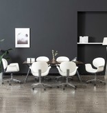 VidaXL Eetkamerstoelen draaibaar 6 st kunstleer wit