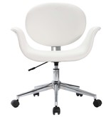 VidaXL Eetkamerstoelen draaibaar 6 st kunstleer wit