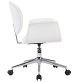 VidaXL Eetkamerstoelen draaibaar 6 st kunstleer wit