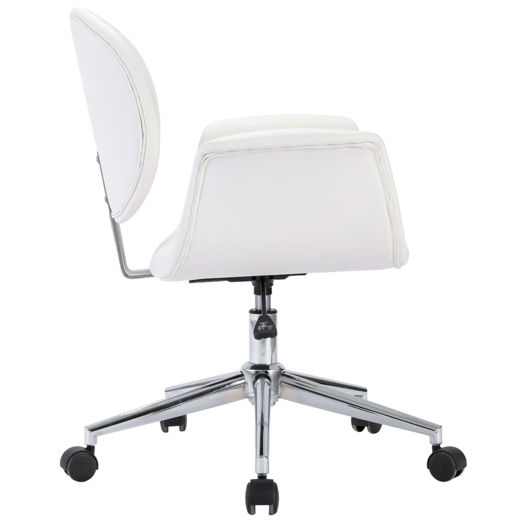 VidaXL Eetkamerstoelen draaibaar 6 st kunstleer wit