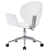 VidaXL Eetkamerstoelen draaibaar 6 st kunstleer wit