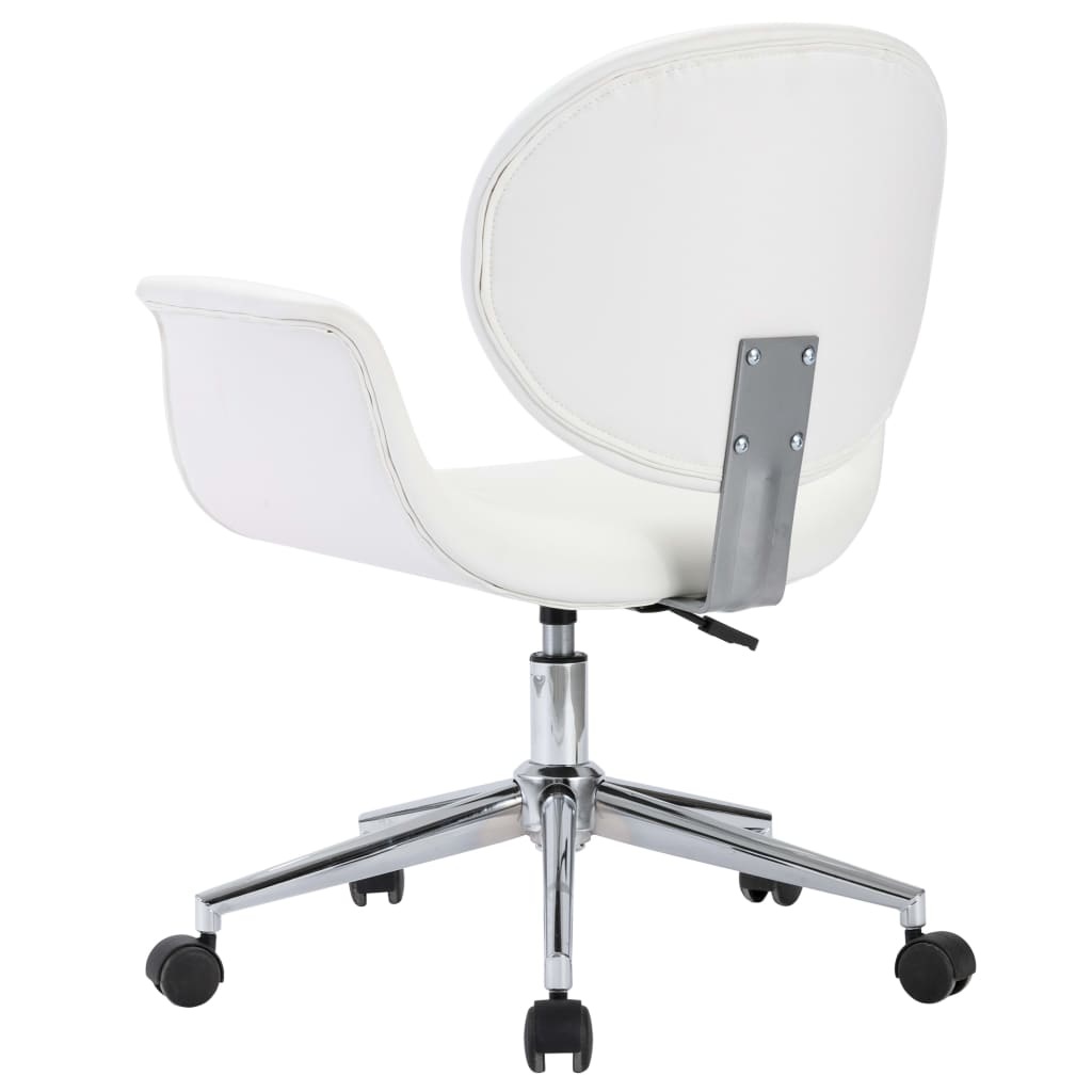VidaXL Eetkamerstoelen draaibaar 6 st kunstleer wit