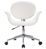 VidaXL Eetkamerstoelen draaibaar 4 st kunstleer wit