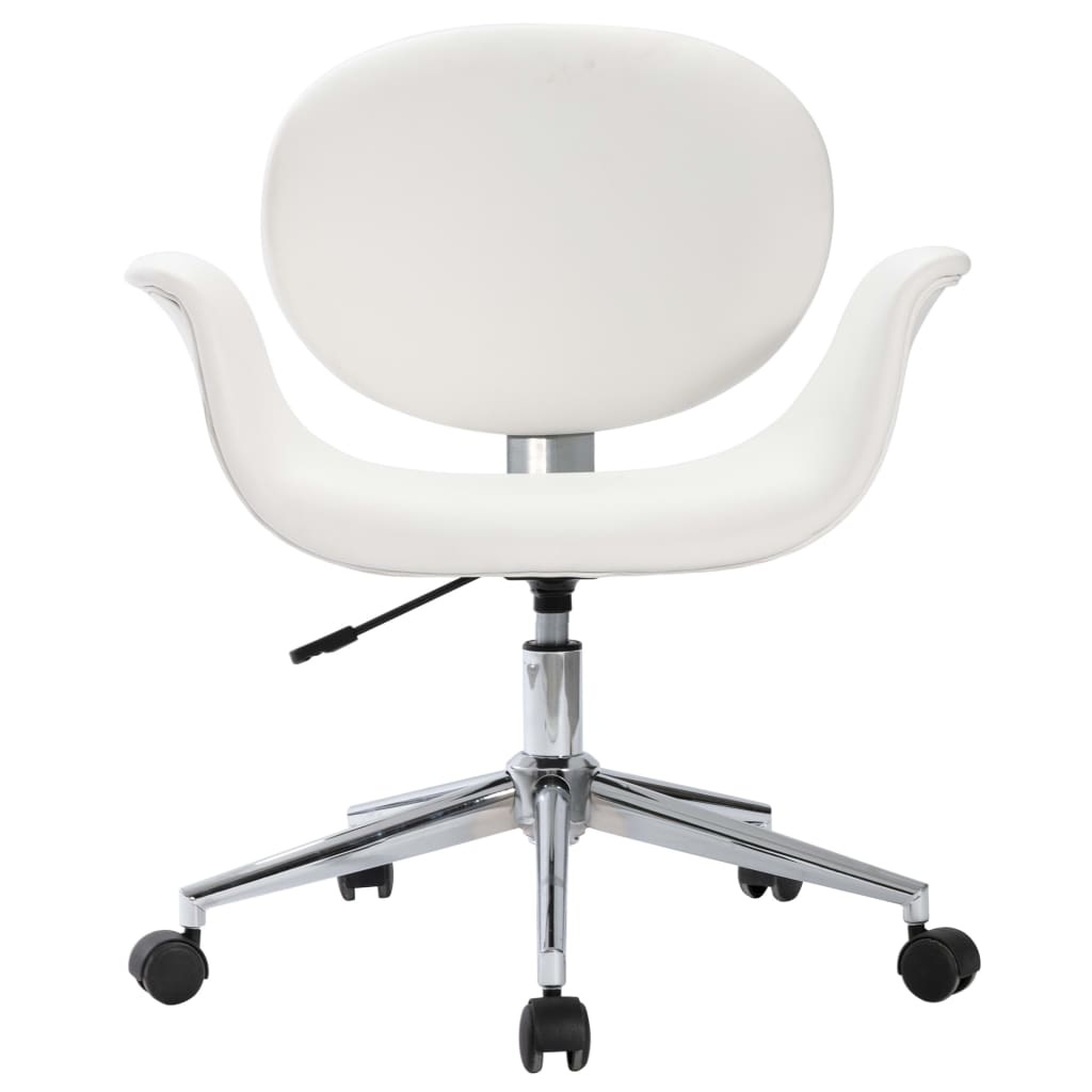 VidaXL Eetkamerstoelen draaibaar 4 st kunstleer wit