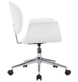 VidaXL Eetkamerstoelen draaibaar 4 st kunstleer wit