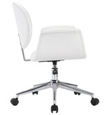 VidaXL Eetkamerstoelen draaibaar 2 st kunstleer wit