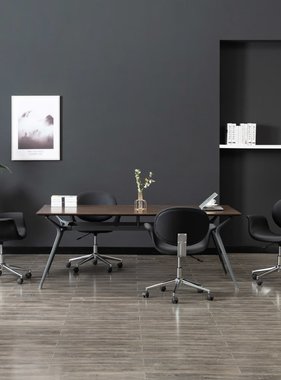 VidaXL Eetkamerstoelen draaibaar 4 st kunstleer zwart