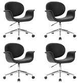 VidaXL Eetkamerstoelen draaibaar 4 st kunstleer zwart