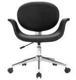 VidaXL Eetkamerstoelen draaibaar 4 st kunstleer zwart