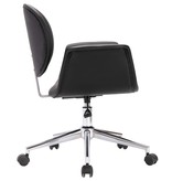 VidaXL Eetkamerstoelen draaibaar 4 st kunstleer zwart