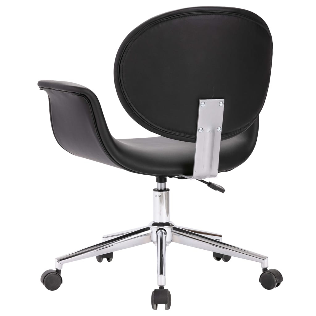 VidaXL Eetkamerstoelen draaibaar 4 st kunstleer zwart