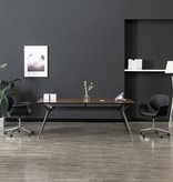 VidaXL Eetkamerstoelen draaibaar 2 st kunstleer zwart