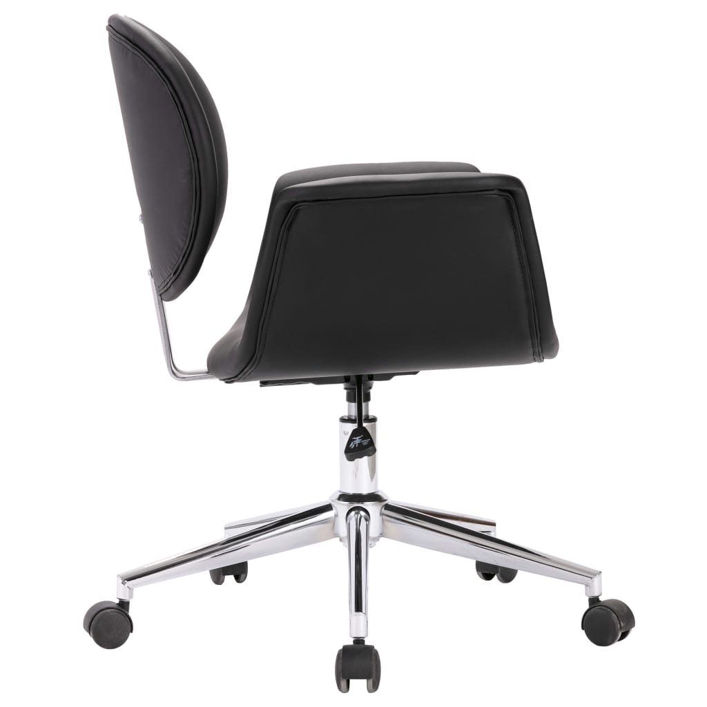 VidaXL Eetkamerstoelen draaibaar 2 st kunstleer zwart