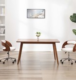 VidaXL Kantoorstoel draaibaar gebogen hout en kunstleer wit