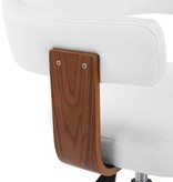 VidaXL Kantoorstoel draaibaar gebogen hout en kunstleer wit