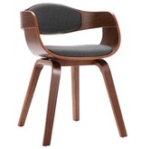 VidaXL Eetkamerstoelen 4 st gebogen hout en stof grijs