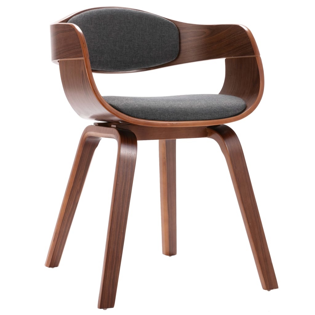 VidaXL Eetkamerstoelen 4 st gebogen hout en stof grijs