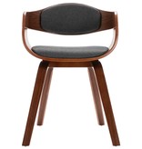VidaXL Eetkamerstoelen 4 st gebogen hout en stof grijs