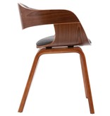 VidaXL Eetkamerstoelen 4 st gebogen hout en stof grijs