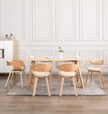 VidaXL Eetkamerstoelen 6 st gebogen hout en kunstleer