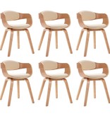 VidaXL Eetkamerstoelen 6 st gebogen hout en kunstleer