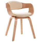 VidaXL Eetkamerstoelen 6 st gebogen hout en kunstleer