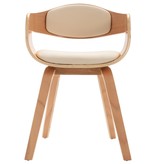 VidaXL Eetkamerstoelen 6 st gebogen hout en kunstleer