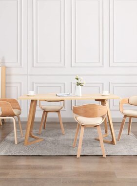 VidaXL Eetkamerstoelen 4 st gebogen hout en kunstleer