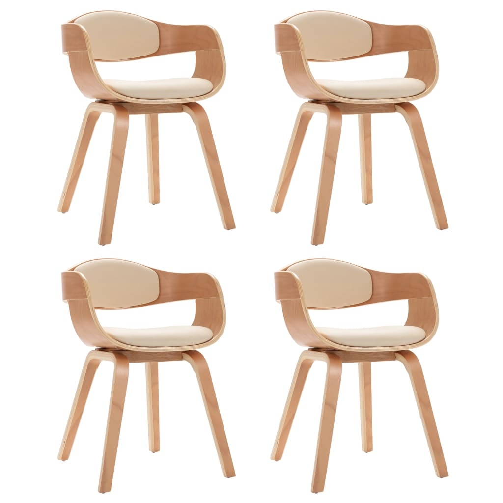 VidaXL Eetkamerstoelen 4 st gebogen hout en kunstleer