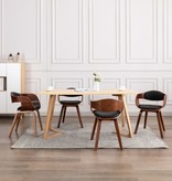 VidaXL Eetkamerstoelen 4 st gebogen hout en kunstleer