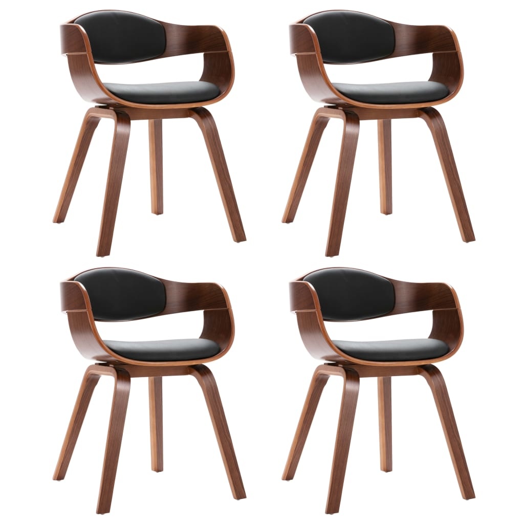 VidaXL Eetkamerstoelen 4 st gebogen hout en kunstleer