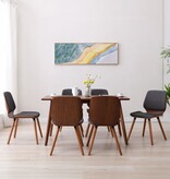 VidaXL Eetkamerstoelen 6 st stof grijs