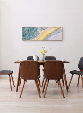 VidaXL Eetkamerstoelen 6 st stof grijs